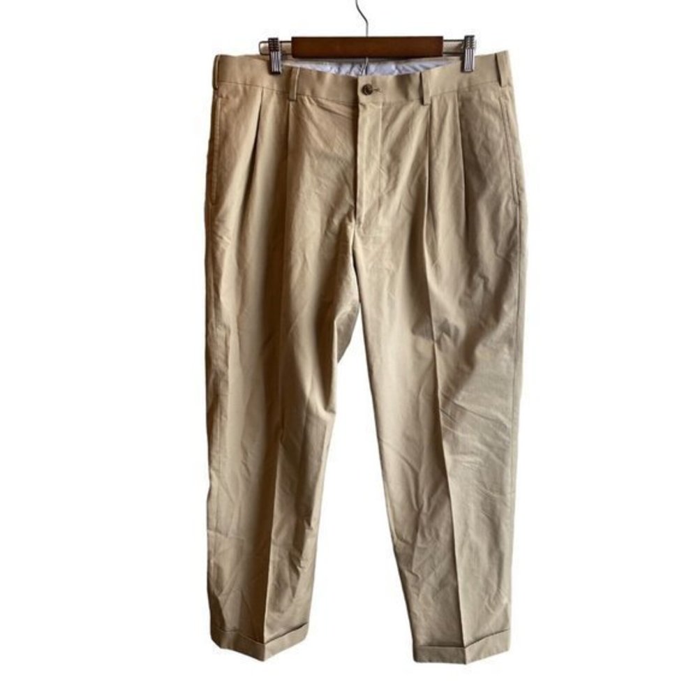 Brooks Brothers Pants Mens 36X30 Beige‎ Chino Khaki Light Wash Pleated